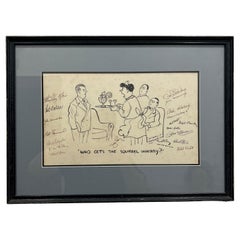 Ted Key Original Hazel Cartoon-Kunst „ Who Gets The Squirrel Whiskey“ signiert