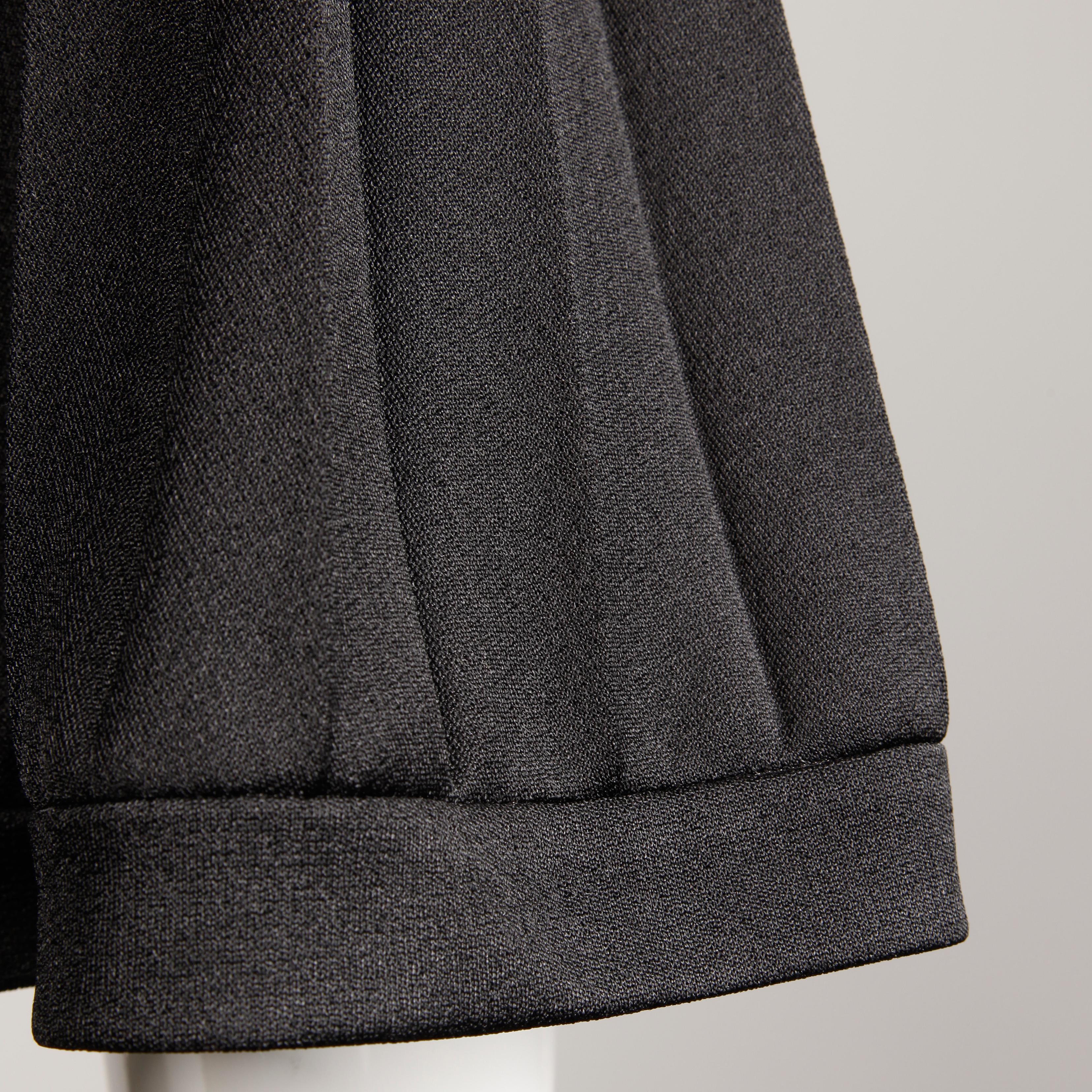 Women's Ted Lapidus 1960s Vintage Black Pleated Trapeze Cocktail Dress