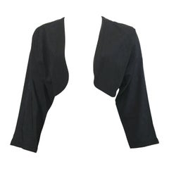 Ted Lapidus 1980s Black Cropped Bolero Jacket Size 8 / 10.