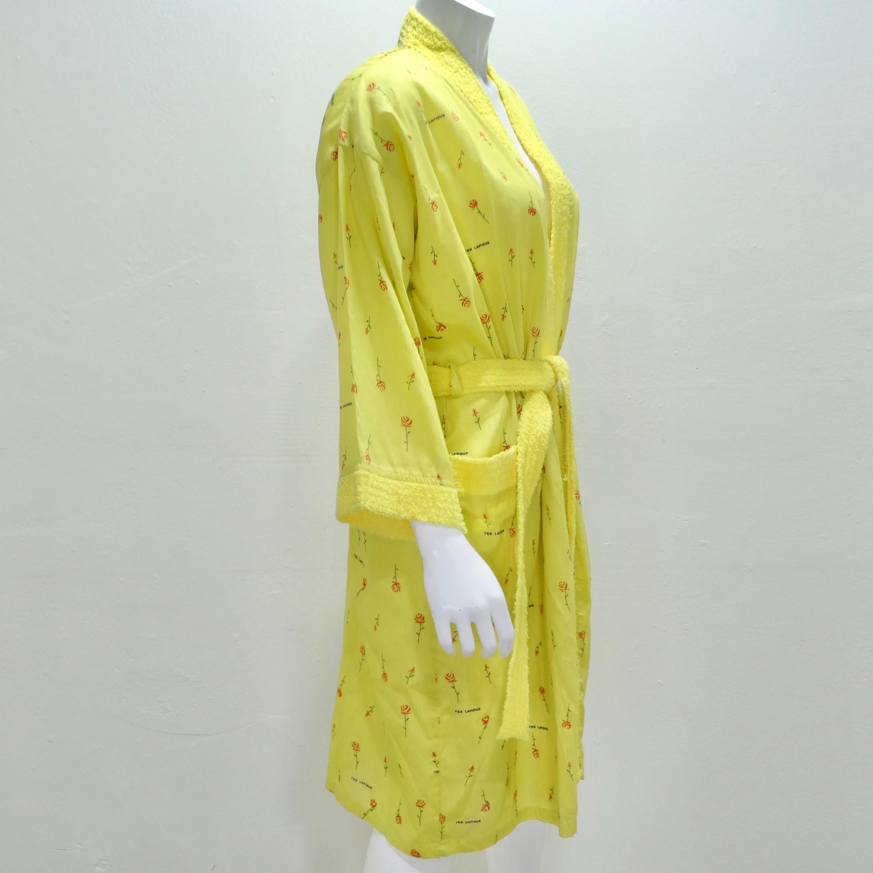 Ted Lapidus 1980s Rose Print Robe For Sale 1