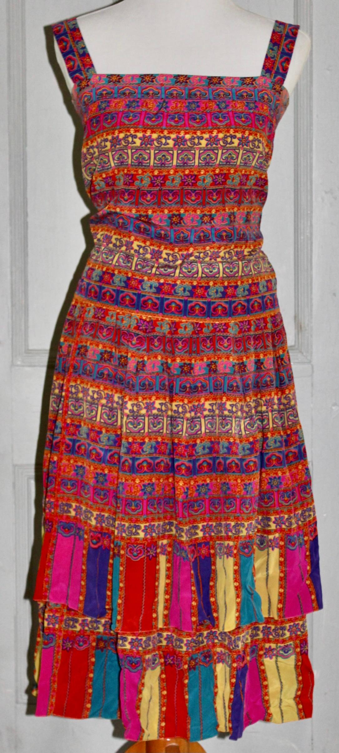 Ted Lapidus Boutique Haute Couture Paris Silk Top/Skirt In Excellent Condition For Sale In Sharon, CT