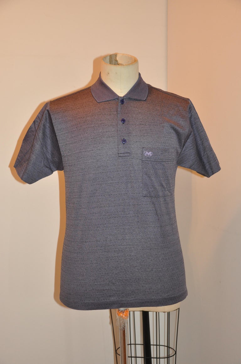 Ted Lapidus "Boutique" Men's Navy and Black Light Cotton 3-Button Polo  Pullover For Sale at 1stDibs