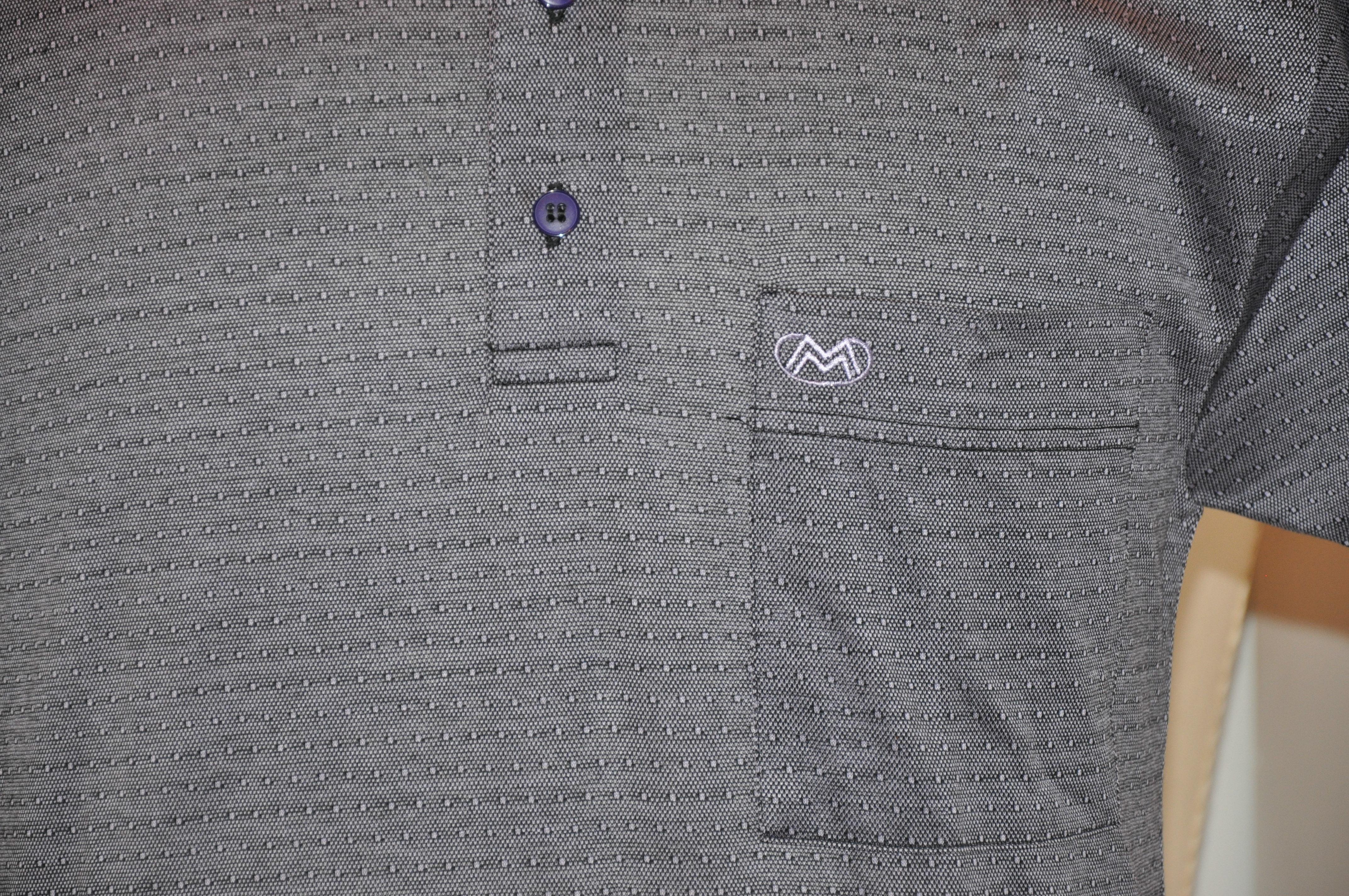 Ted Lapidus - Polo « Boutique » en coton bleu marine et noir clair à 3 boutons pour homme en vente 4