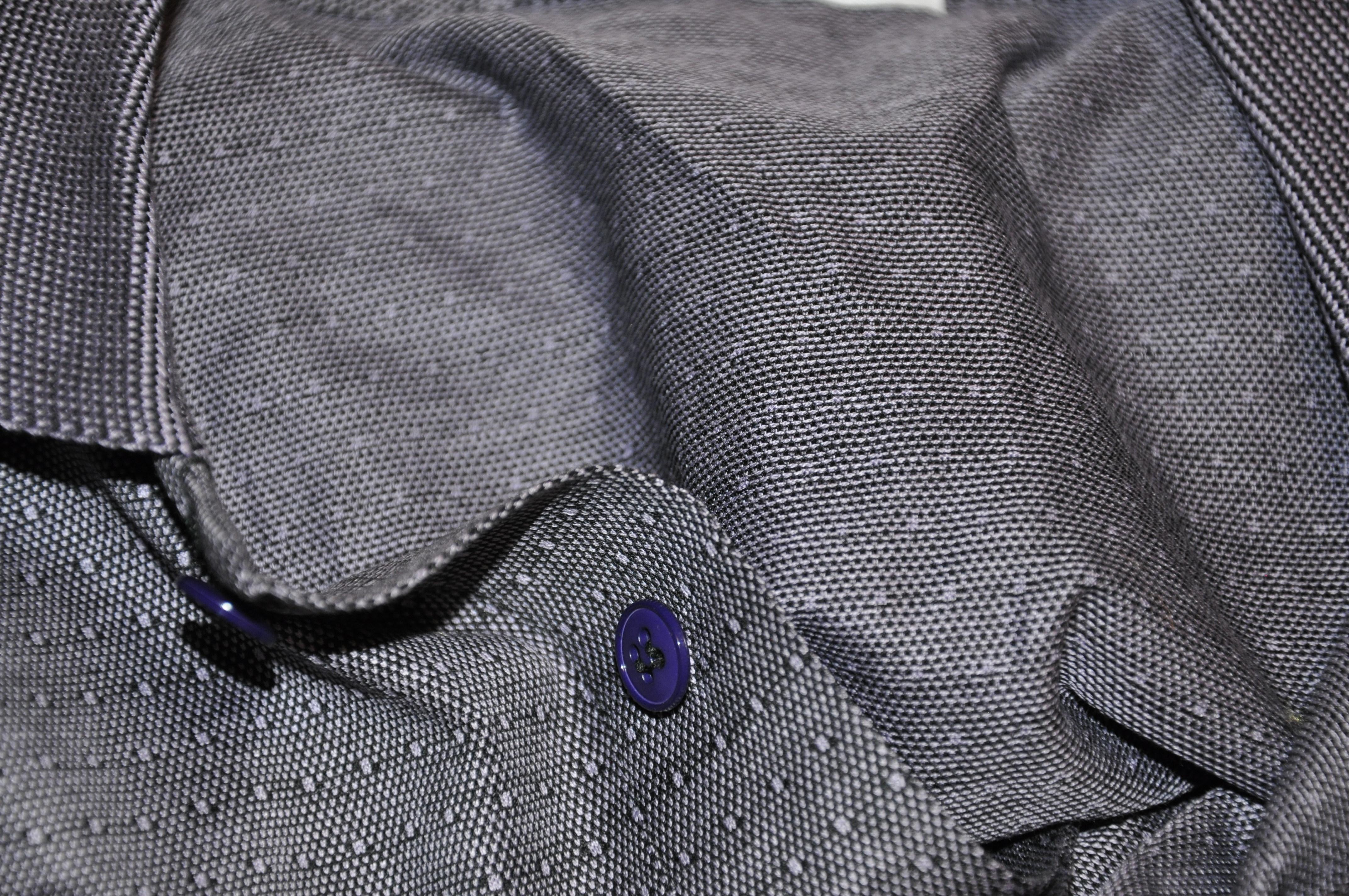 Ted Lapidus - Polo « Boutique » en coton bleu marine et noir clair à 3 boutons pour homme Bon état - En vente à New York, NY