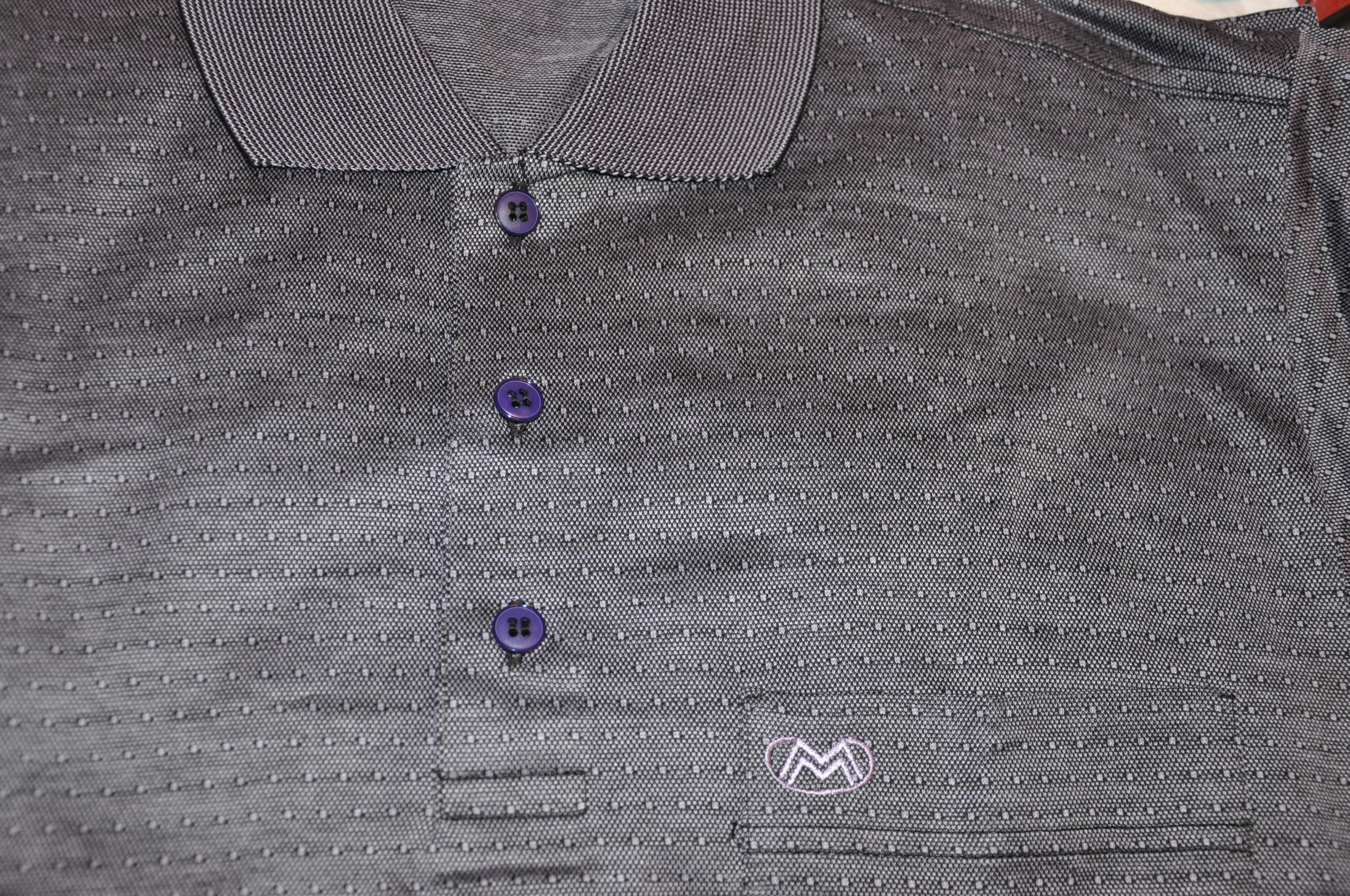 Ted Lapidus - Polo « Boutique » en coton bleu marine et noir clair à 3 boutons pour homme en vente 1