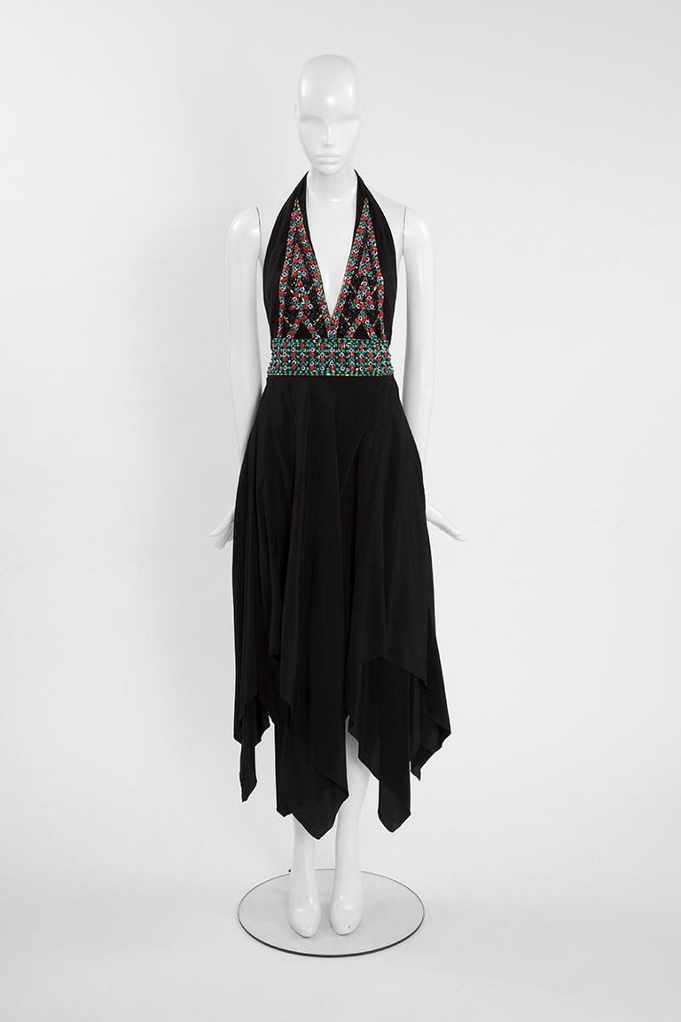 Ted Lapidus Couture Halterneck Midi Dress For Sale at 1stDibs