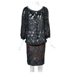 Retro Ted Lapidus Devoré Velvet Cocktail Dress