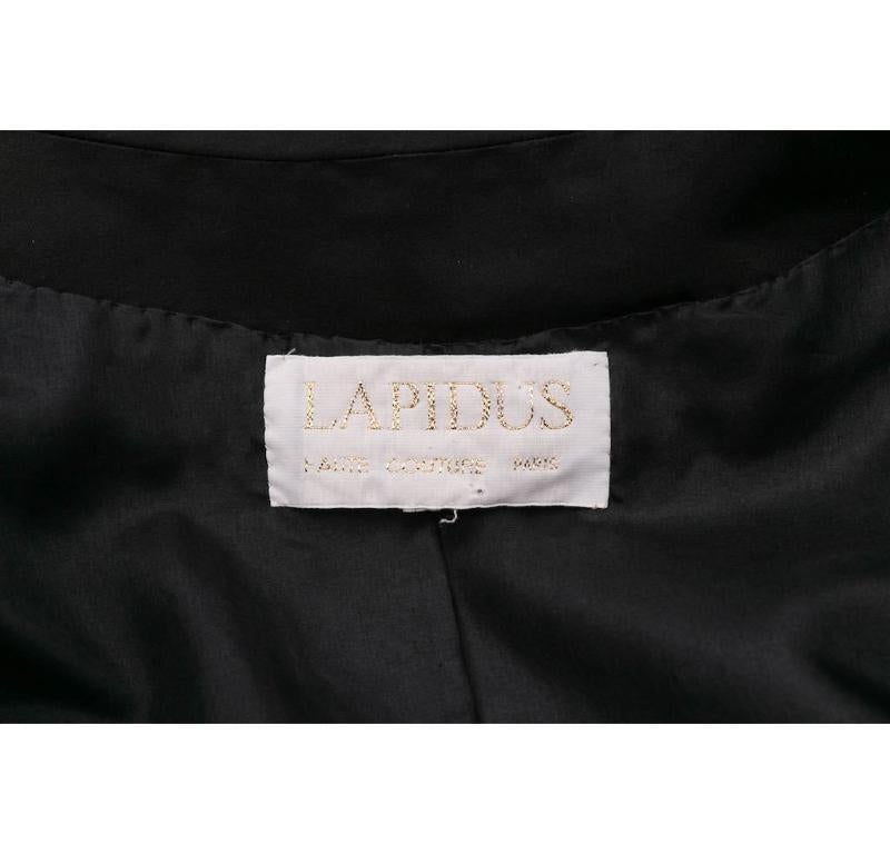 Ted Lapidus Haute Couture Veste en satin noir en vente 4