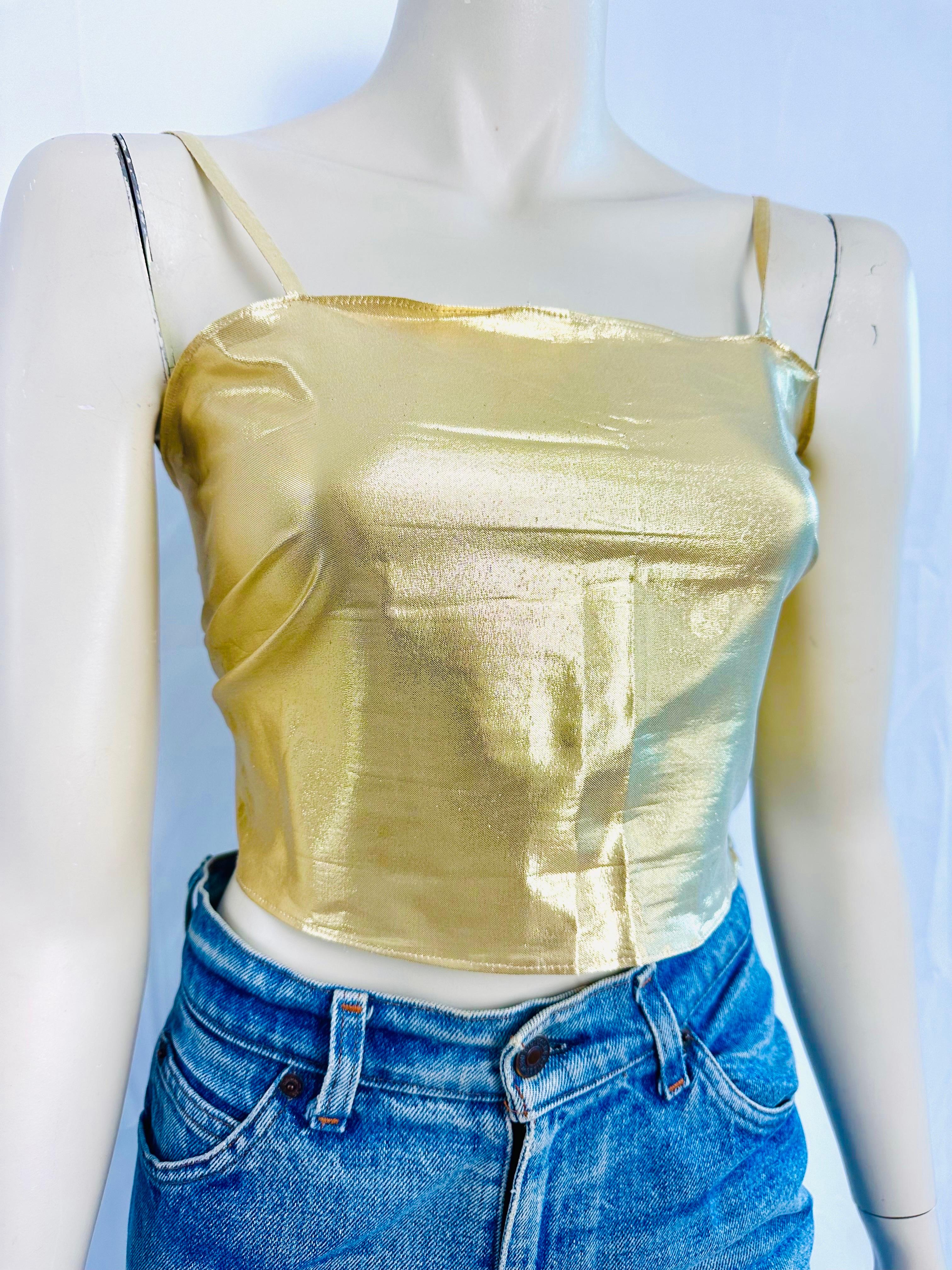 Ted Lapidus lamé bustier from the 1980s In Good Condition For Sale In L'ESCALA, ES