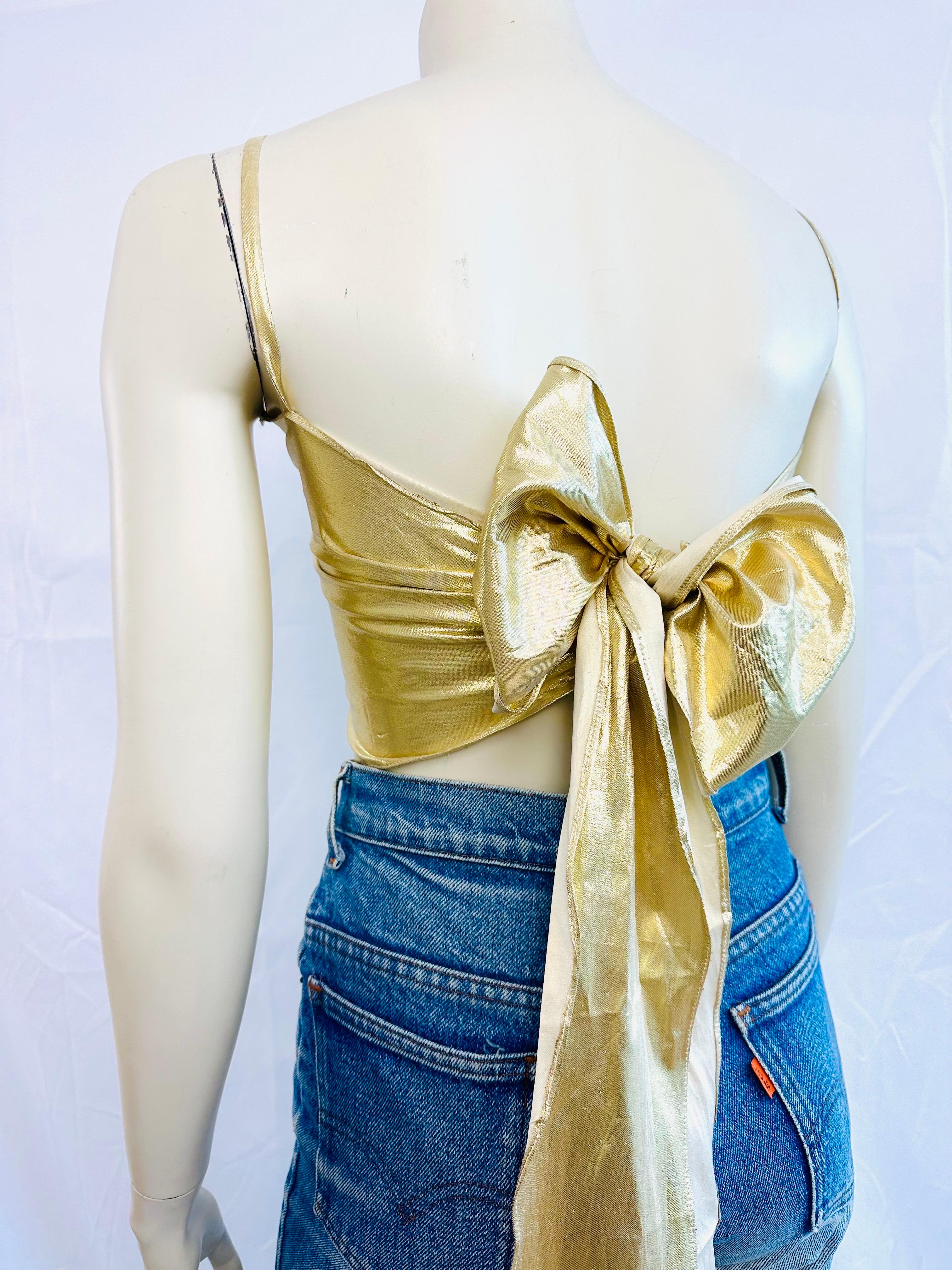 Women's Ted Lapidus lamé bustier from the 1980s For Sale