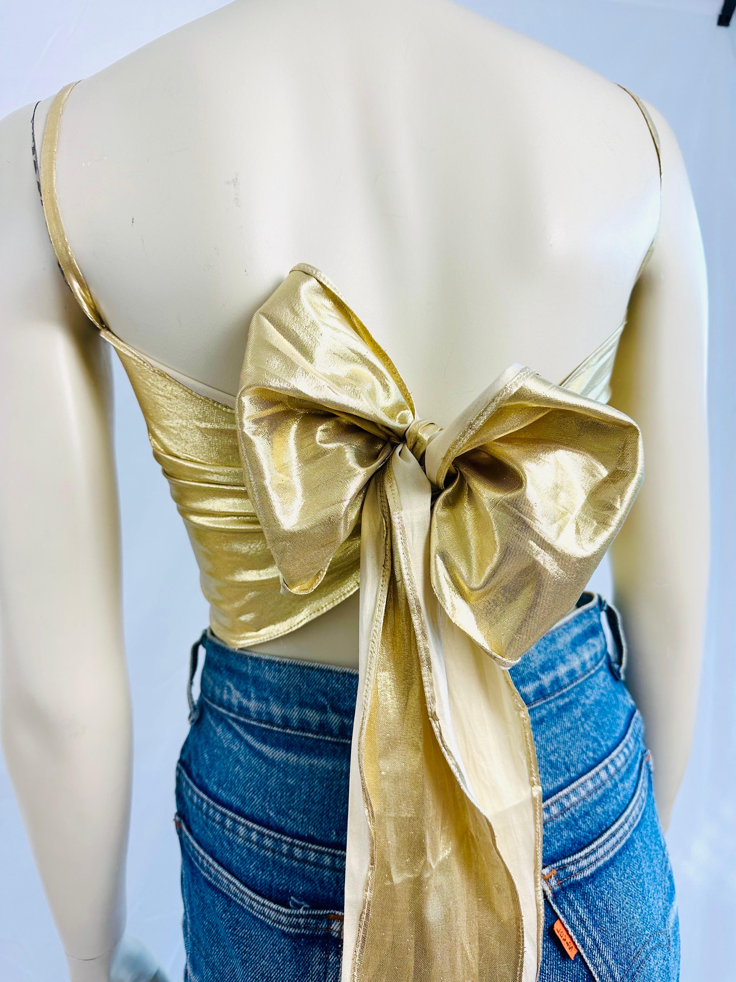 Ted Lapidus lamé bustier from the 1980s For Sale 1