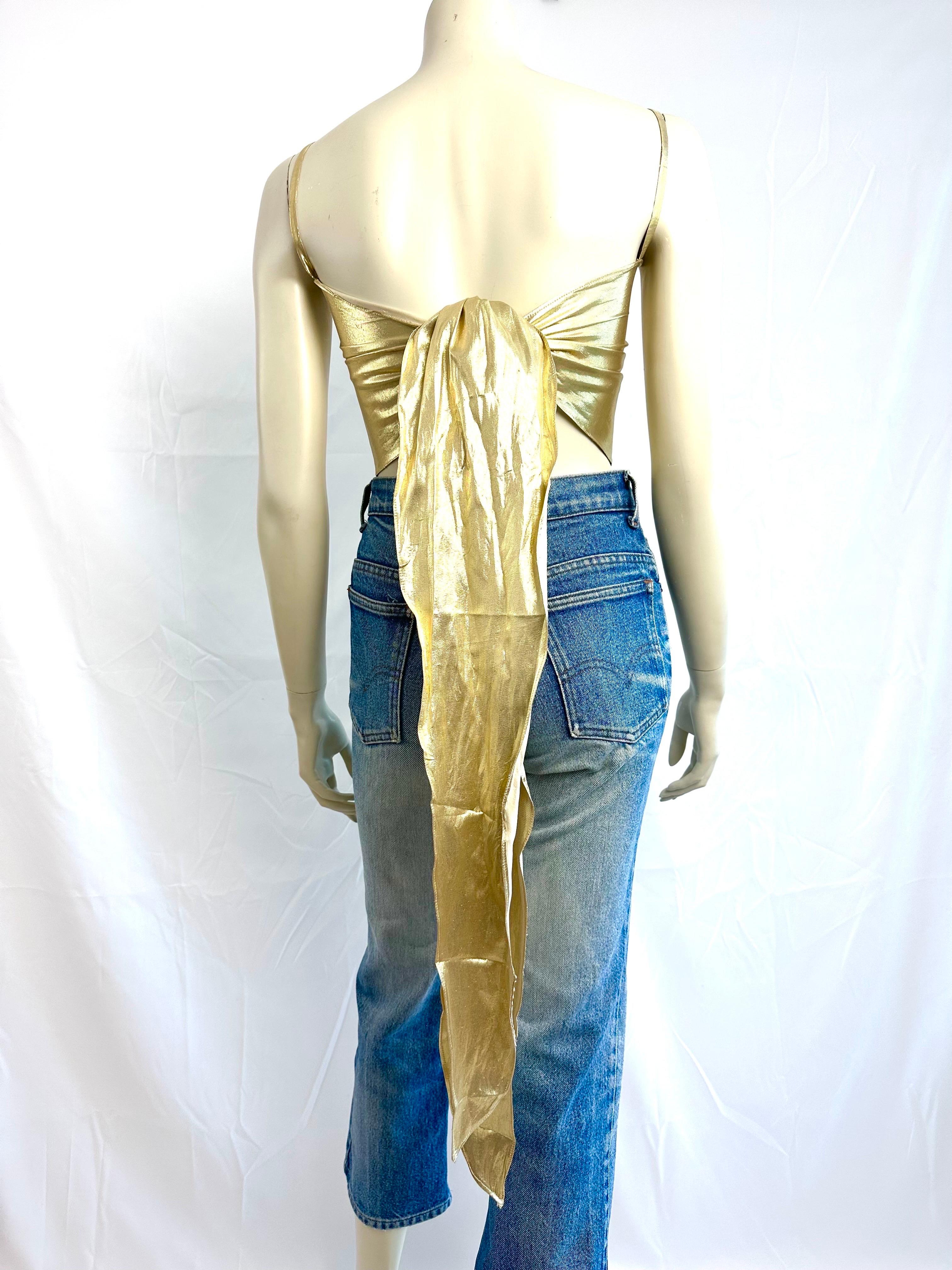 Ted Lapidus lamé bustier from the 1980s For Sale 3