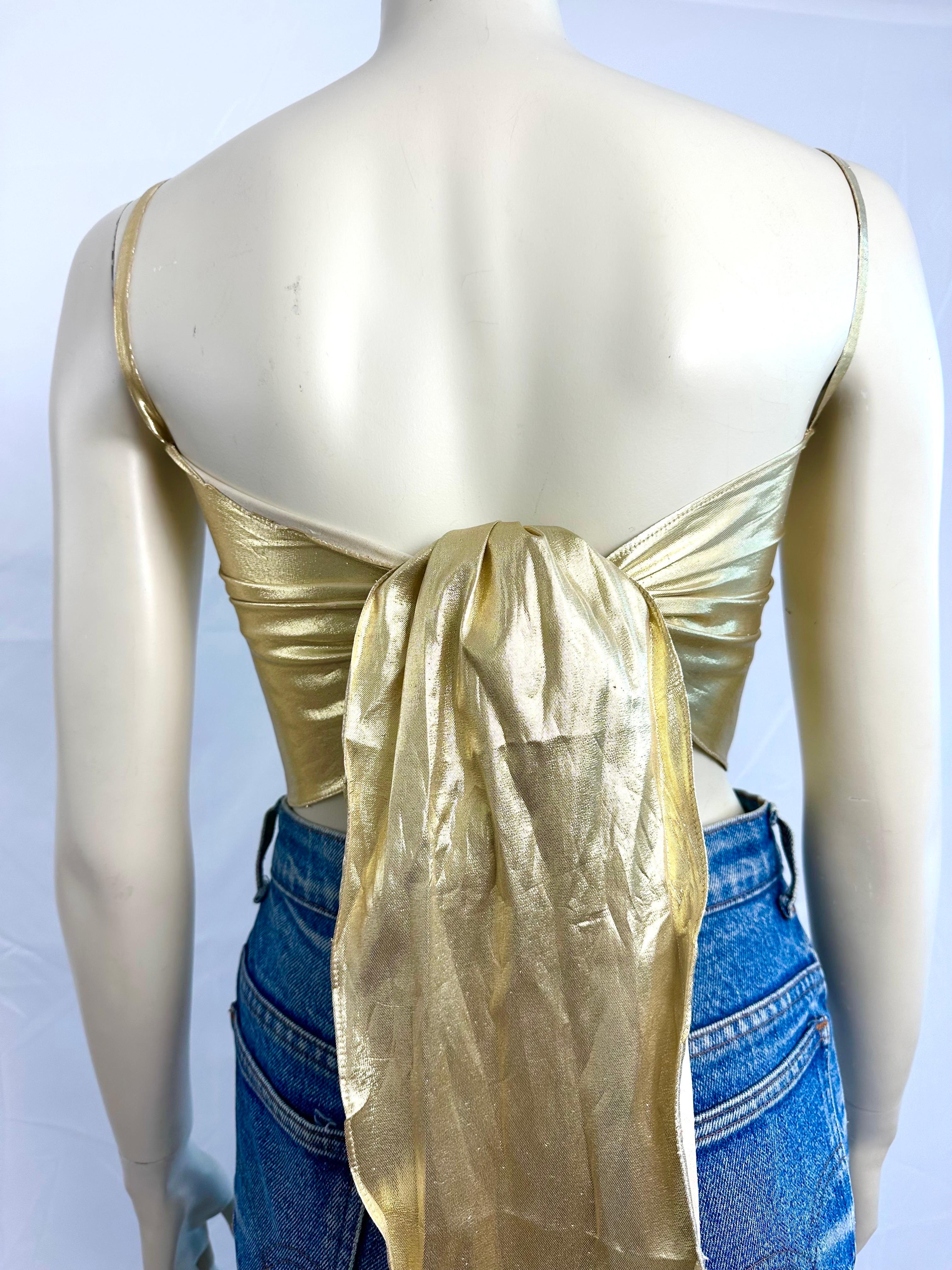Ted Lapidus lamé bustier from the 1980s For Sale 4