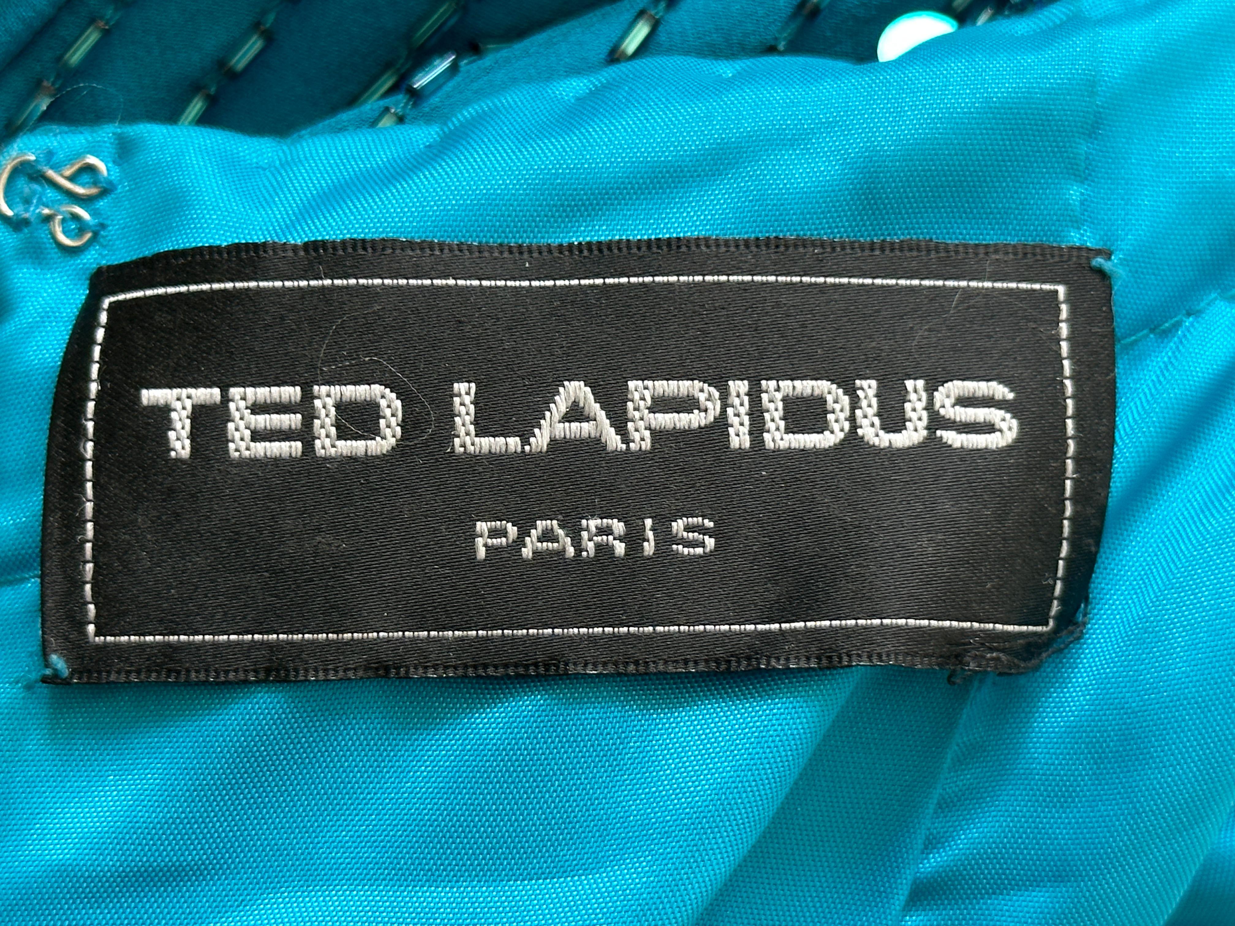 Ted Lapidus Paris 1970's Beaded Sequin Halter Evening Dress For Sale 9