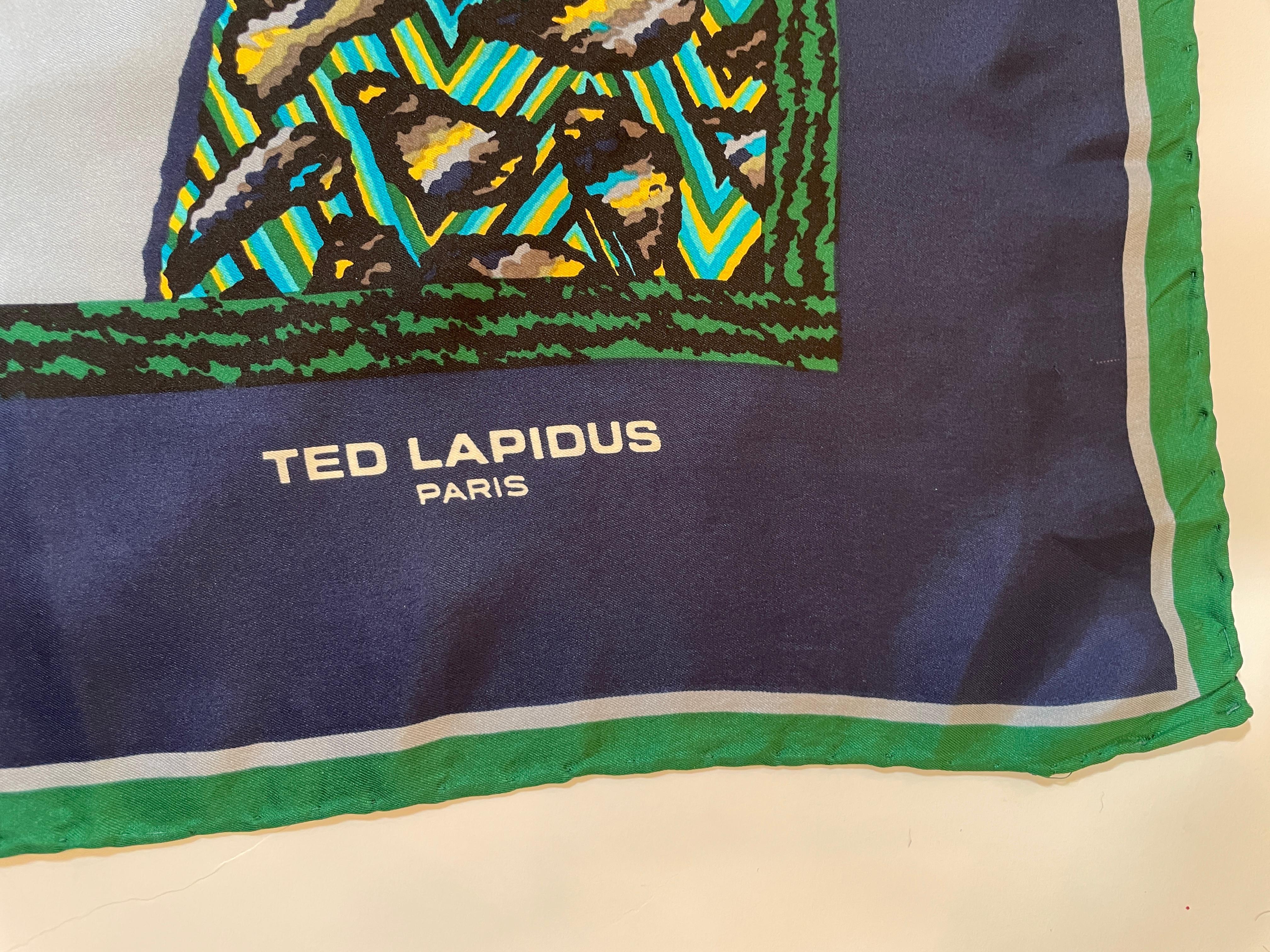 Ted Lapidus Paris Silk Scarf 1970s For Sale 7
