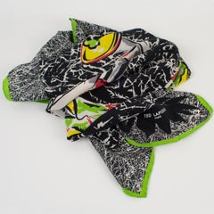 Ted Lapidus Paris Silk Scarf Multicolor Fashion Models Print