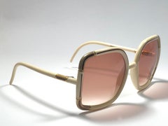 Ted Lapidus Paris Vintage Beige and Gold Sunglasses, 1970