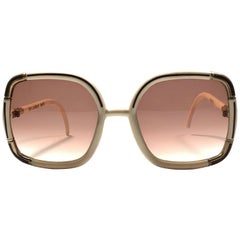 Ted Lapidus Paris Vintage Beige and Gold Sunglasses, 1970