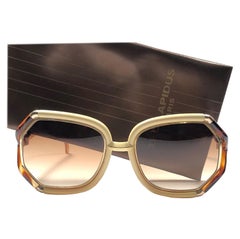 Ted Lapidus Paris Retro Tortoise Beige and Gold Sunglasses, 1970 