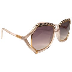 Ted Lapidus Paris Vintage Translucent Oversized Sunglasses France, 1970