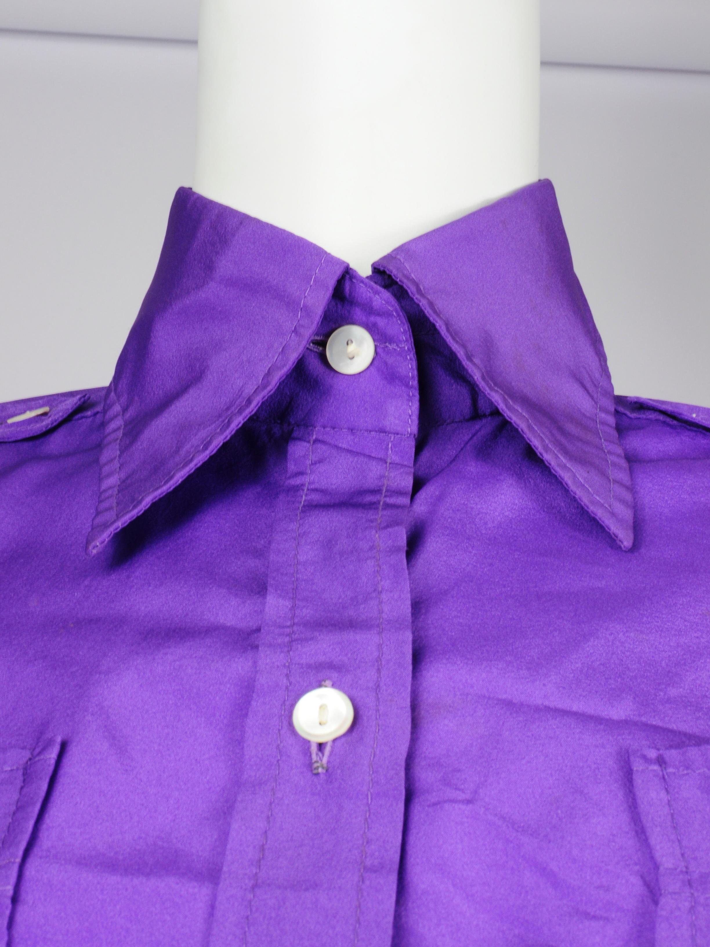  Ted Lapidus Purple Military Blouse 1970s For Sale 1