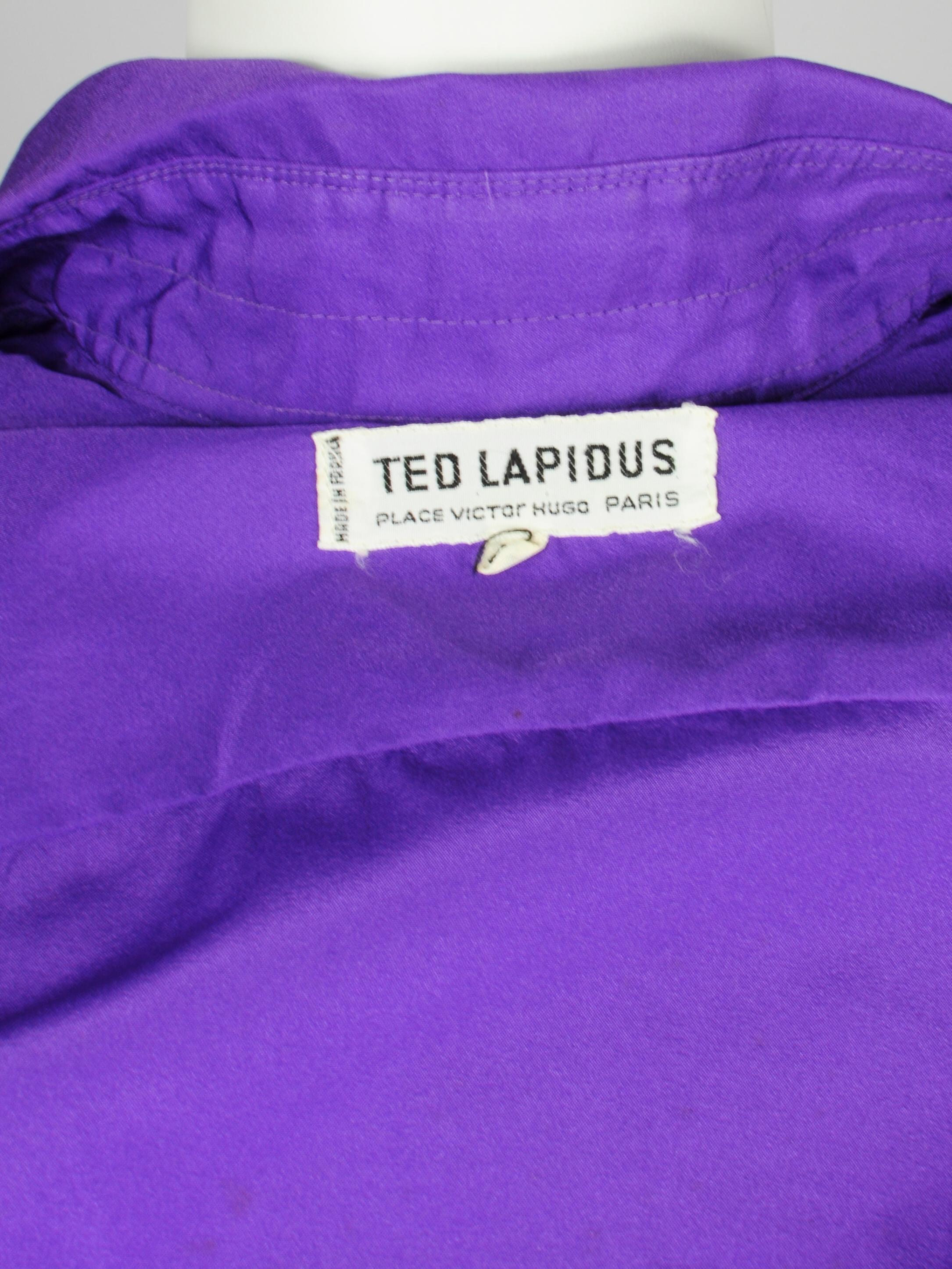  Ted Lapidus Purple Military Blouse 1970s For Sale 2