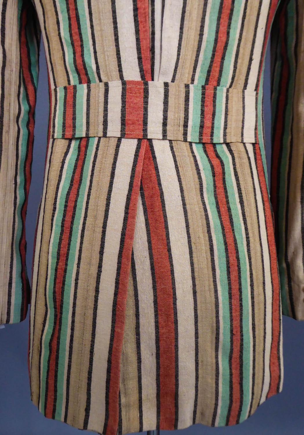 Ted Lapidus Raw Striped Silk Jacket, Circa 1975 For Sale 8