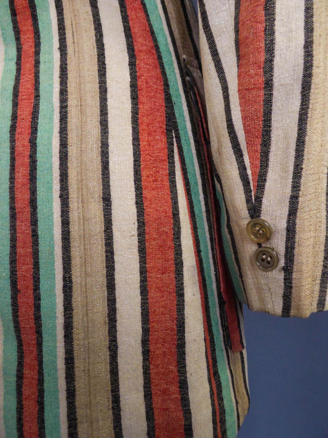 Ted Lapidus Raw Striped Silk Jacket, Circa 1975 For Sale 9