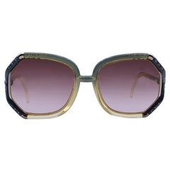 Ted Lapidus - Lunettes de soleil vintage bicolores TL10 à strass 56/10 140 mm