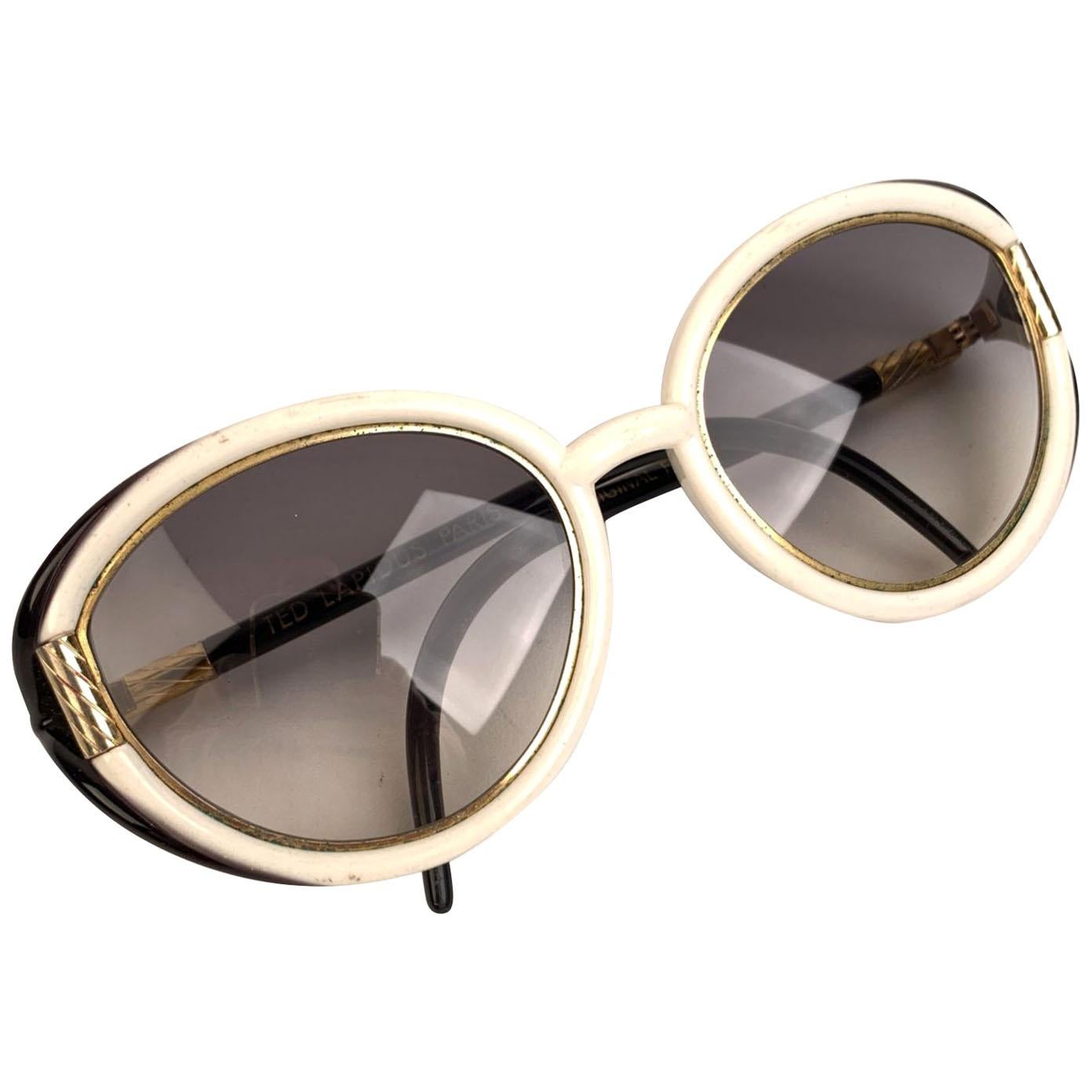 Ted Lapidus Vintage Black and White Sunglasses 55-16 130mm