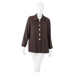 Ted Lapidus Vintage Brown and Gold Jacket with Lace
