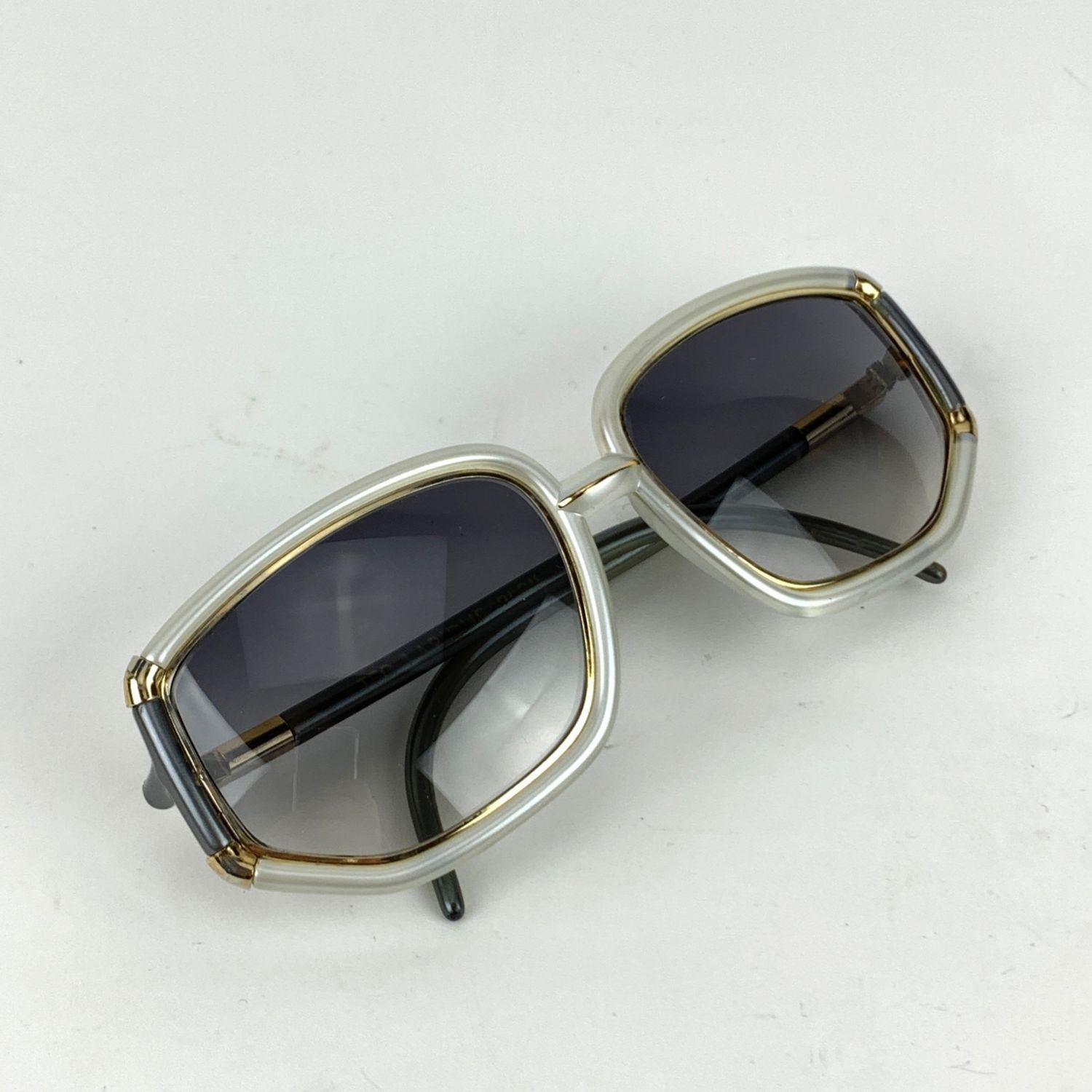 Ted Lapidus Vintage Grey Oversized Rare Sunglasses 61/18 140mm In Excellent Condition For Sale In Rome, Rome