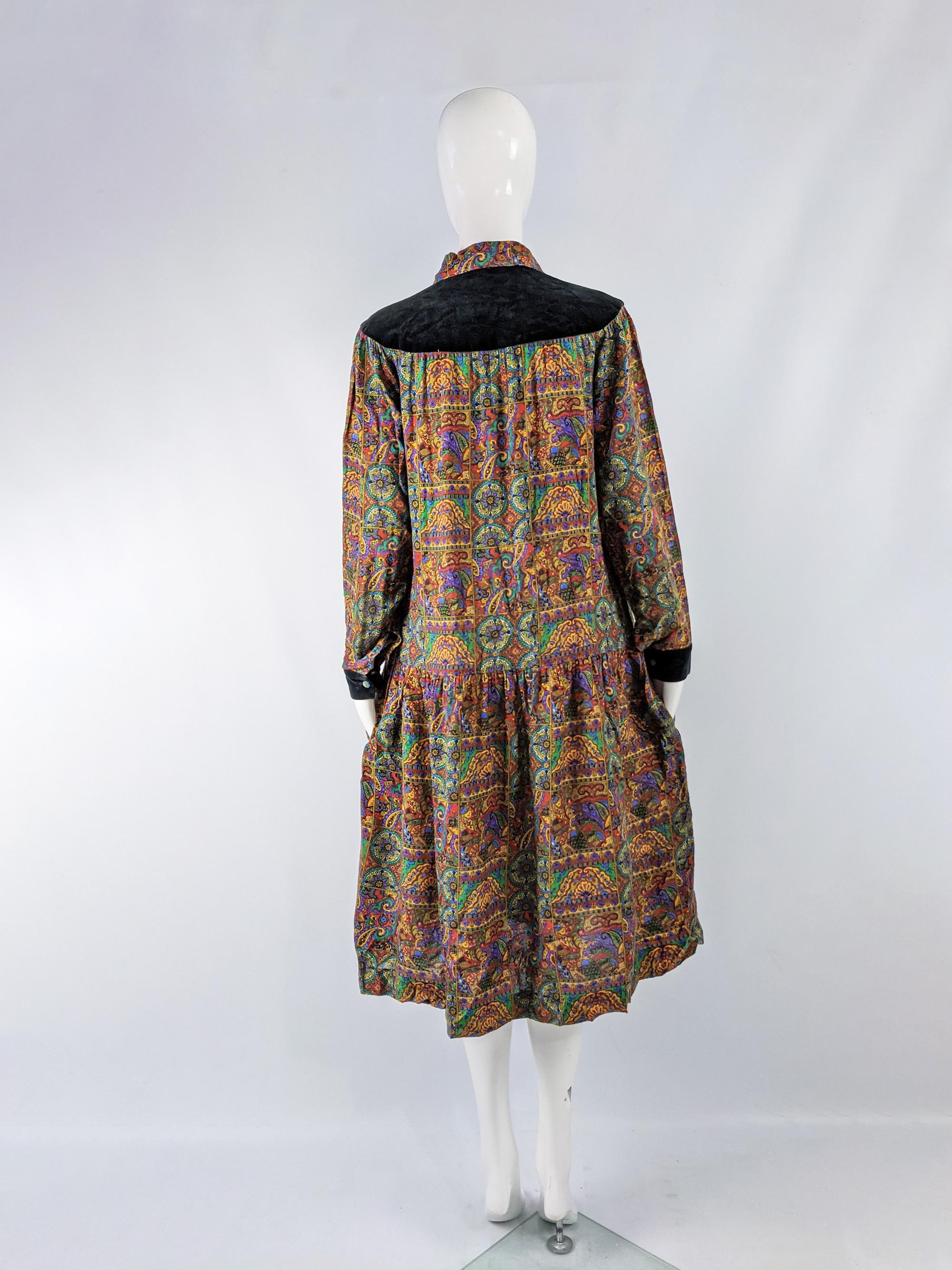Women's Ted Lapidus Vintage Paisley Oversized Smock Dress, 1970s