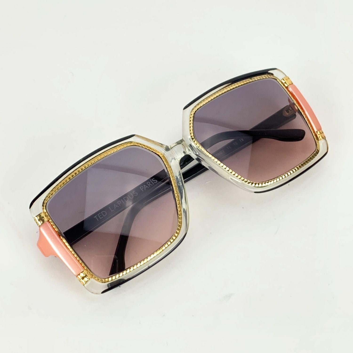 Women's Ted Lapidus Vintage TL 15 19 Sunglasses 58-12 140 mm Black Pink
