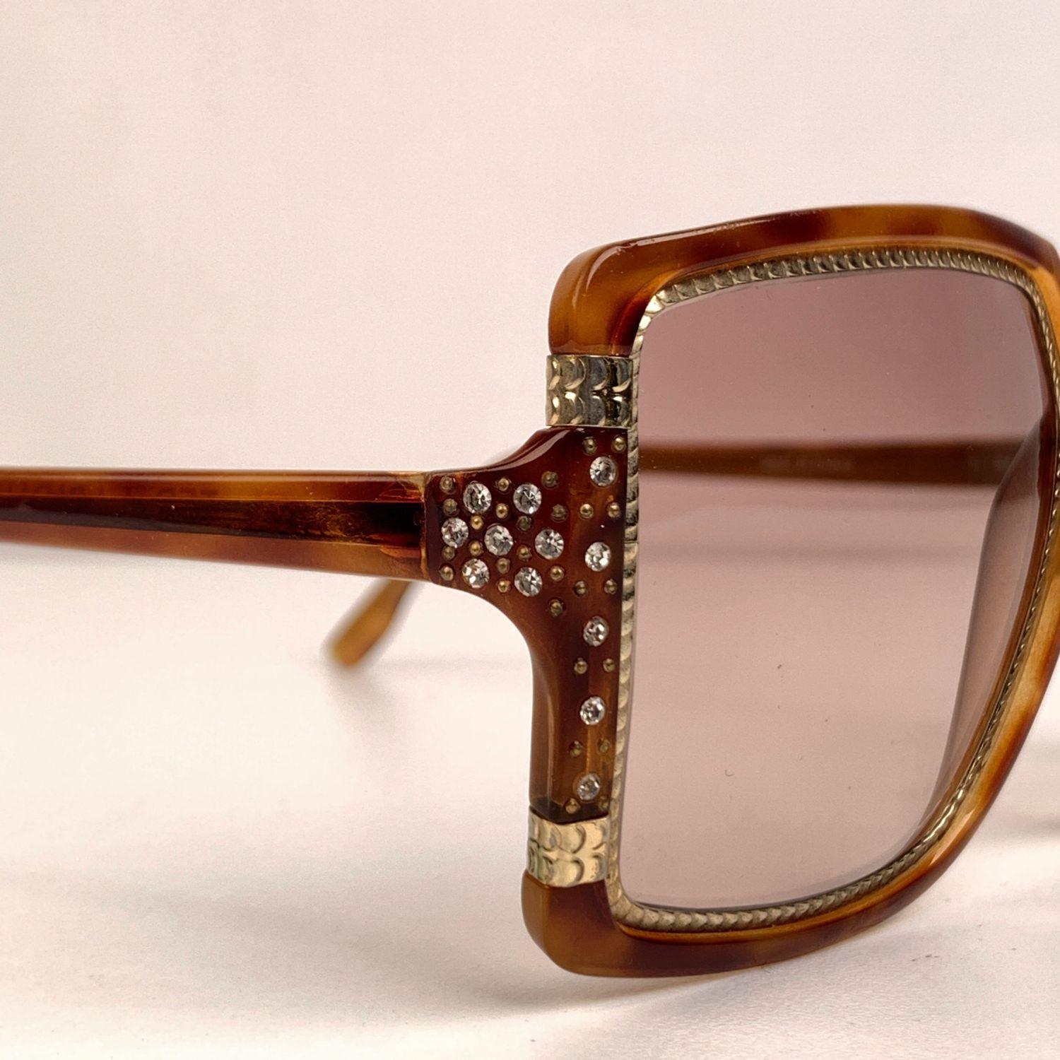Ted Lapidus Vintage TL 1502 Sunglasses Crystals 58-14 130mm 1