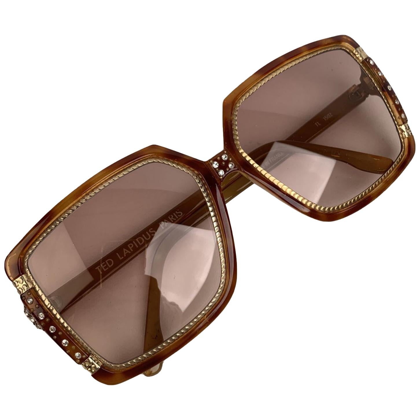 Ted Lapidus Vintage TL 1502 Sunglasses Crystals 58-14 130mm