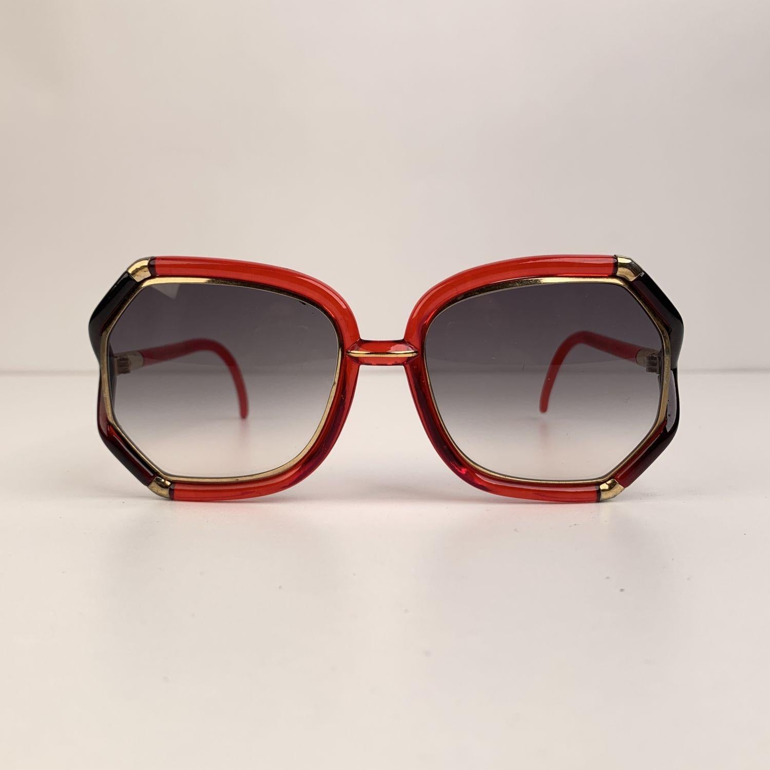 Ted Lapiudus Vintage Red Black Sunglasses TL10 56-16 135mm In Excellent Condition In Rome, Rome