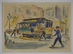 Mid Century San Francisco Powell & Mason Cable Car at the Turntable by Ted Lewy