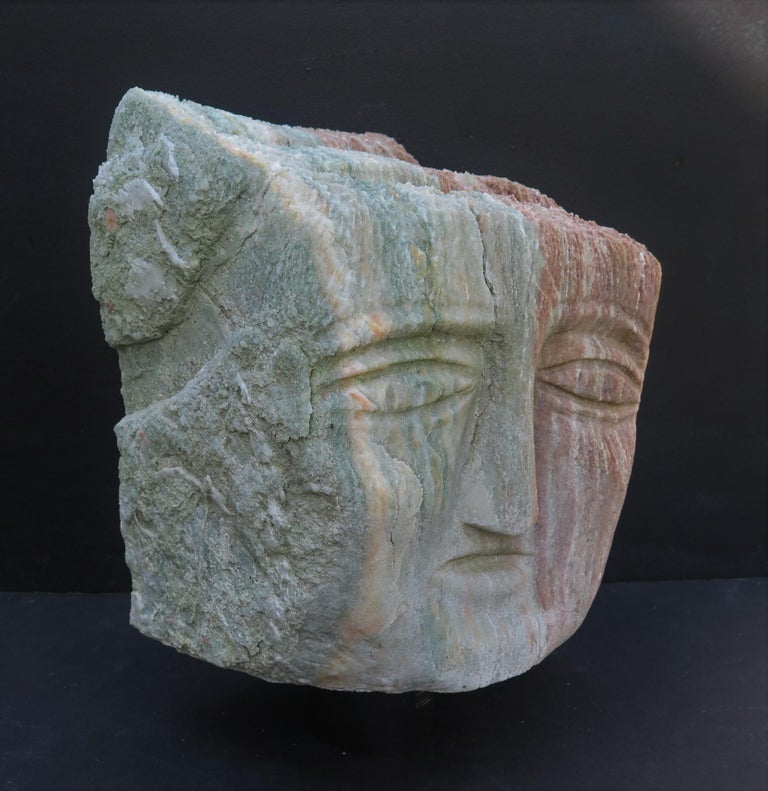 Ted Ludwiczak (1927-2016) became a stone carver late in life creating a Folk Art environment in New York. He saw a spirit in every stone he carved and felt compelled to carve it so others could see. This is an unusual block of stone that someone