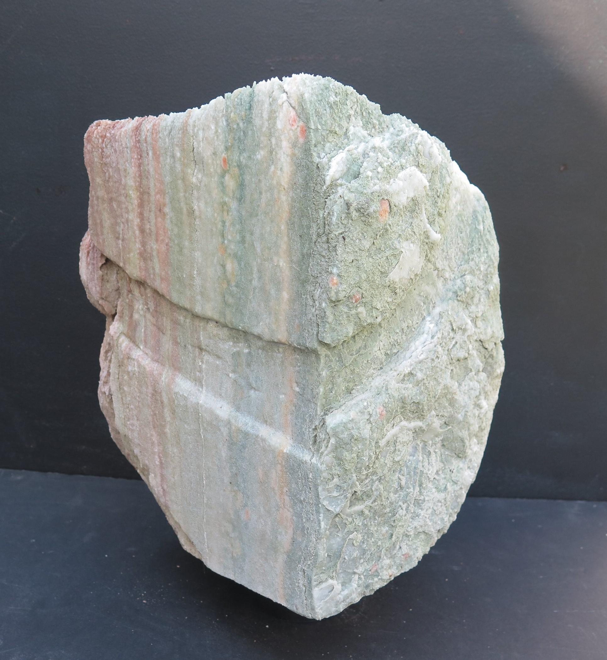 Carved Ted Ludwiczak Banded Stone Head For Sale