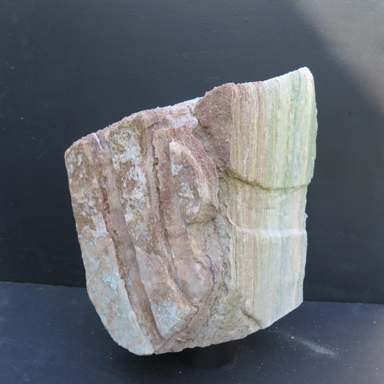 Ted Ludwiczak Banded Stone Head In Good Condition For Sale In New York, NY