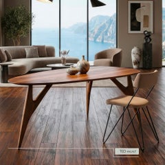 TED Masterpiece Sculptural Dining Table in Solid Walnut - Handmade in Italy by G