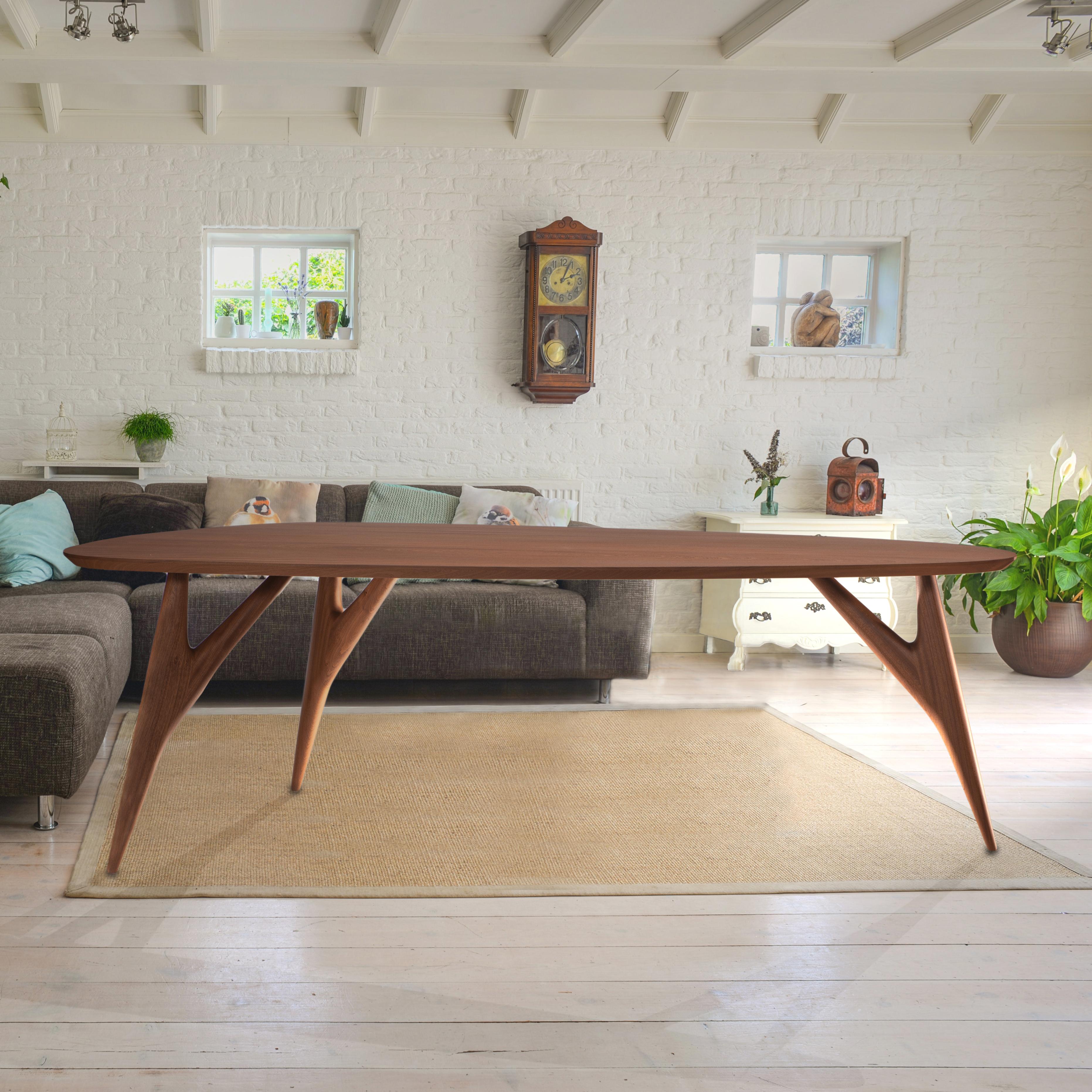TED Masterpiece Mesa de comedor de caoba maciza - Hecho a mano en Italia Contemporáneo en venta