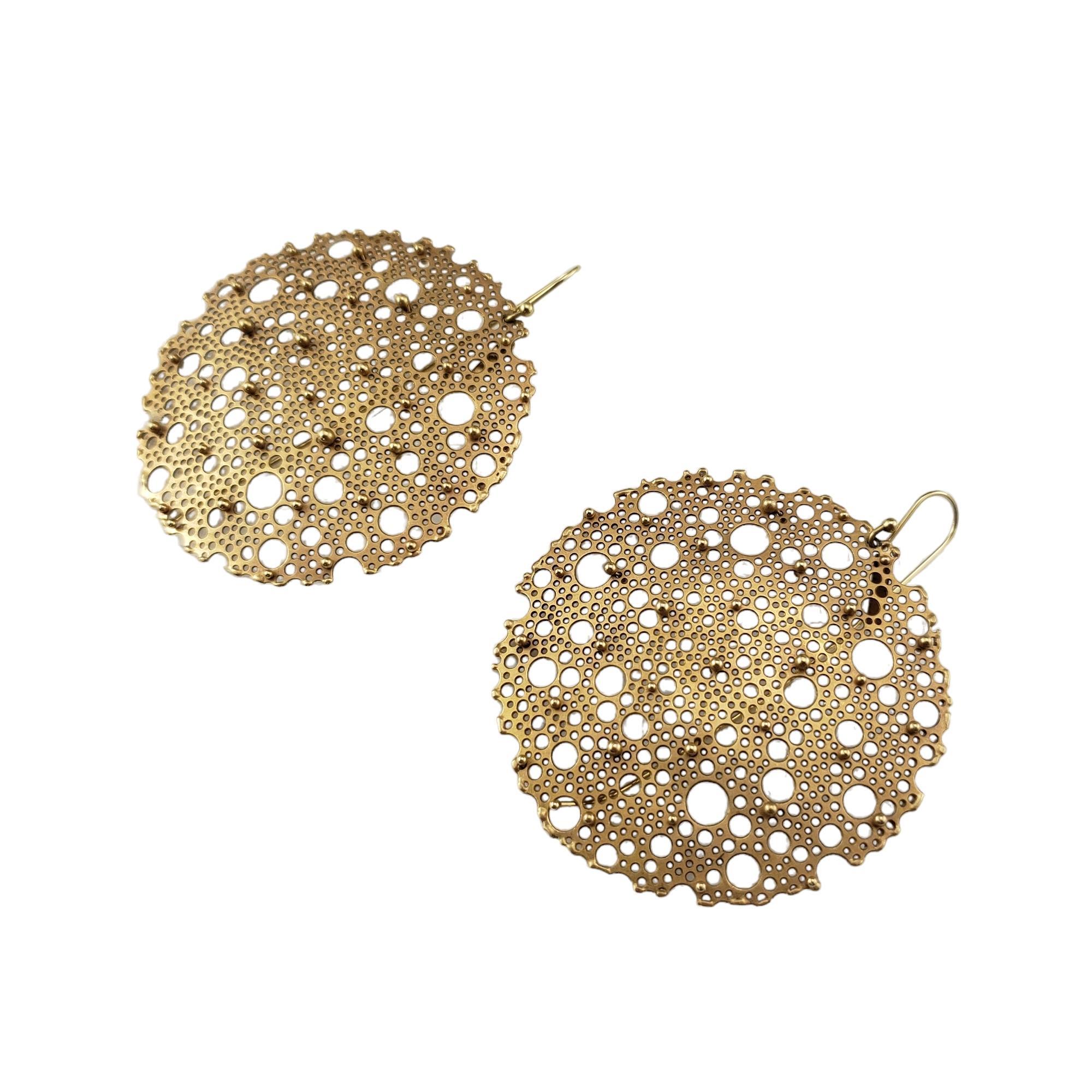 Ted Muehling Queen Anne's Lace 14K Yellow Gold Threader Earrings #17114 In Good Condition For Sale In Washington Depot, CT