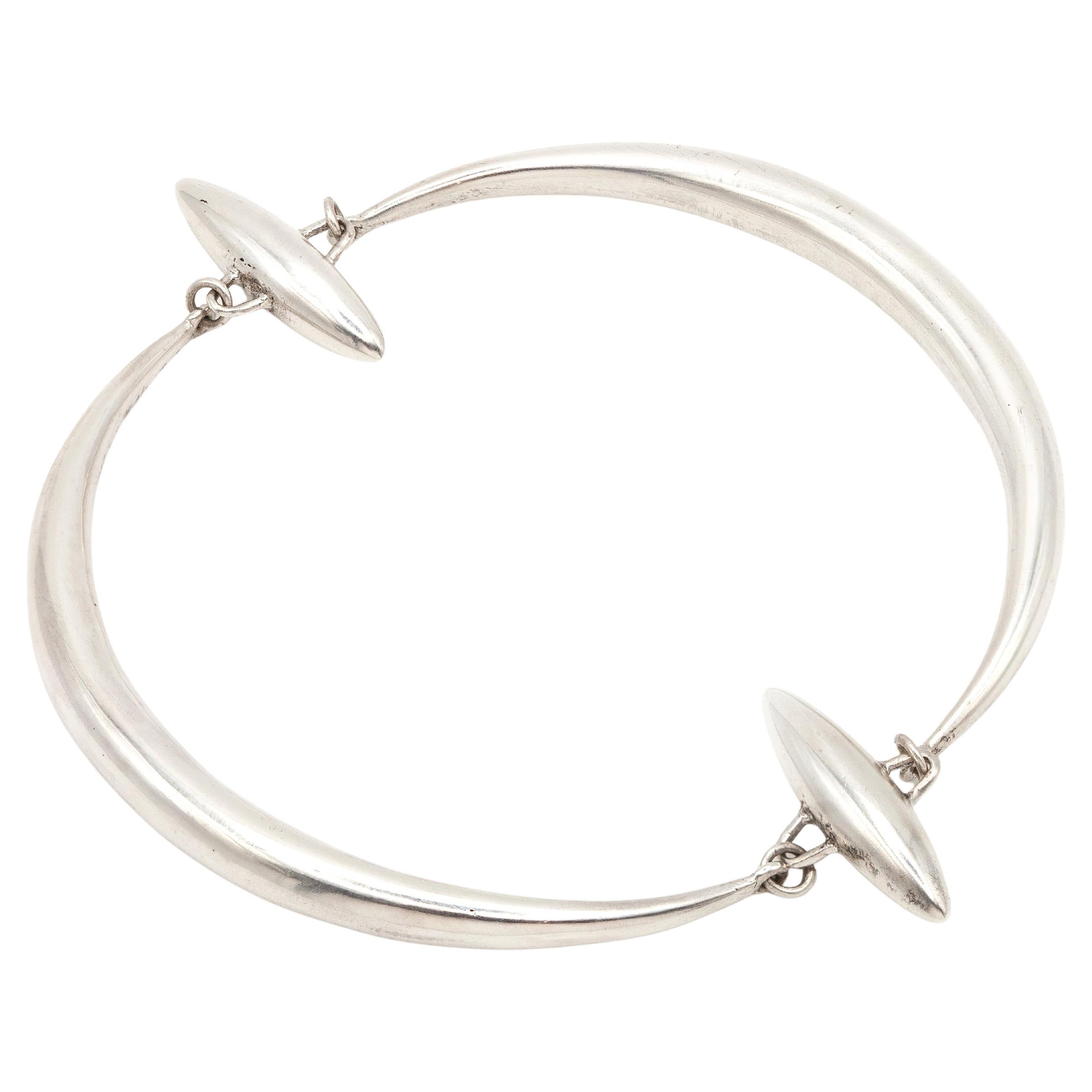 Ted Muehling Sterling Silver Sculptural Bangle Bracelet