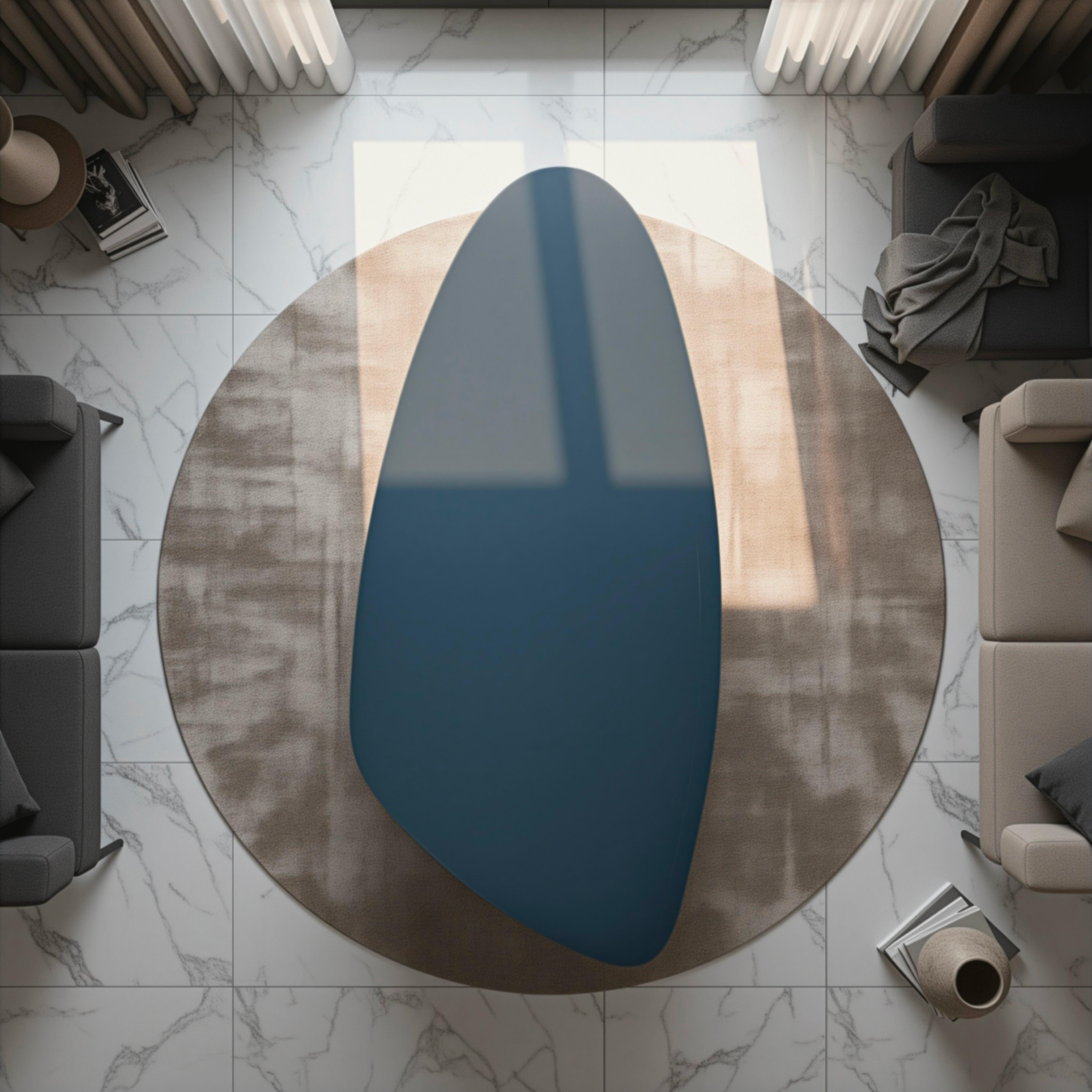 Ted One - Mesa de Comedor Contemporánea en Caoba Sapelli con Dua Gris Antracita Hecho a mano en venta