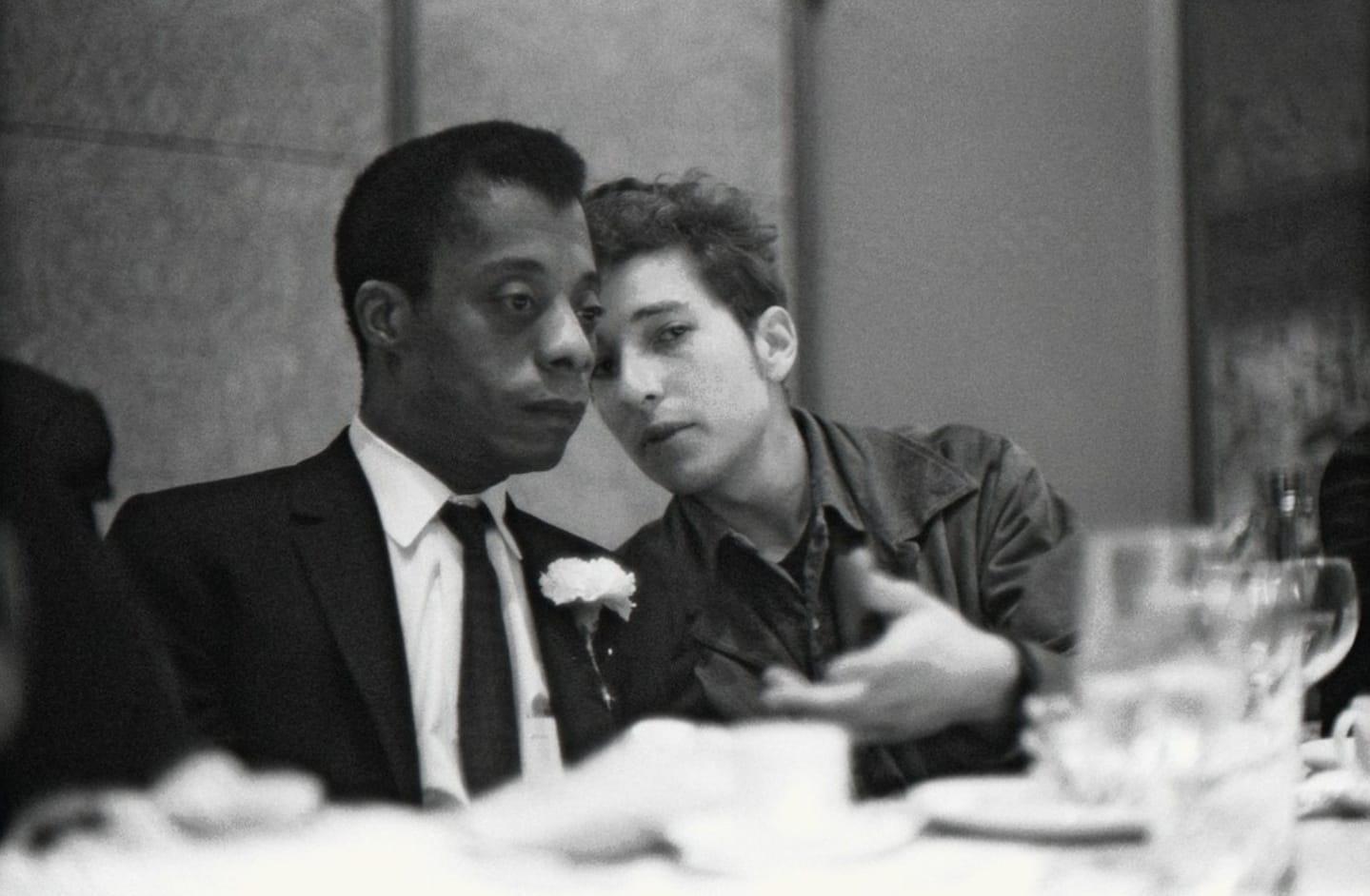 Ted Russell Black and White Photograph - Bob Dylan and James Baldwin, 1963