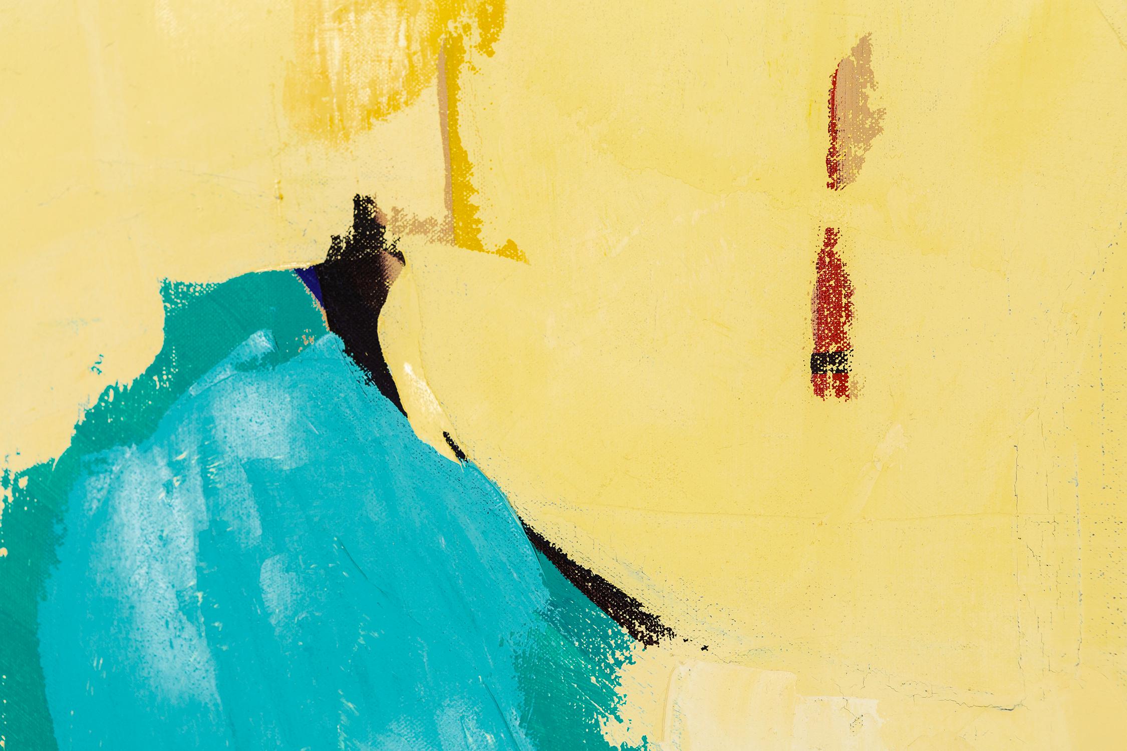 Untitled - Yellow Abstract Painting by Ted Stanuga