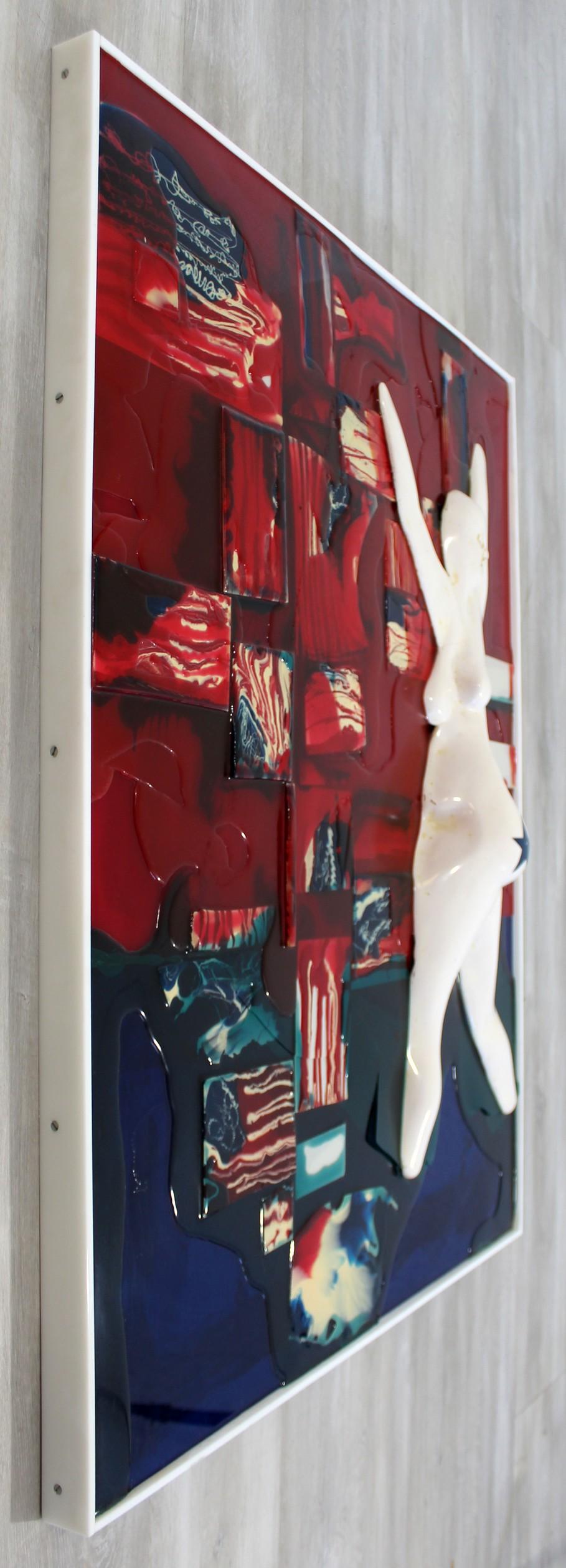 For your consideration is a fabulous, framed, 3D nude resin art piece, signed by Ted Striewski. In excellent vintage condition. The dimensions are 31