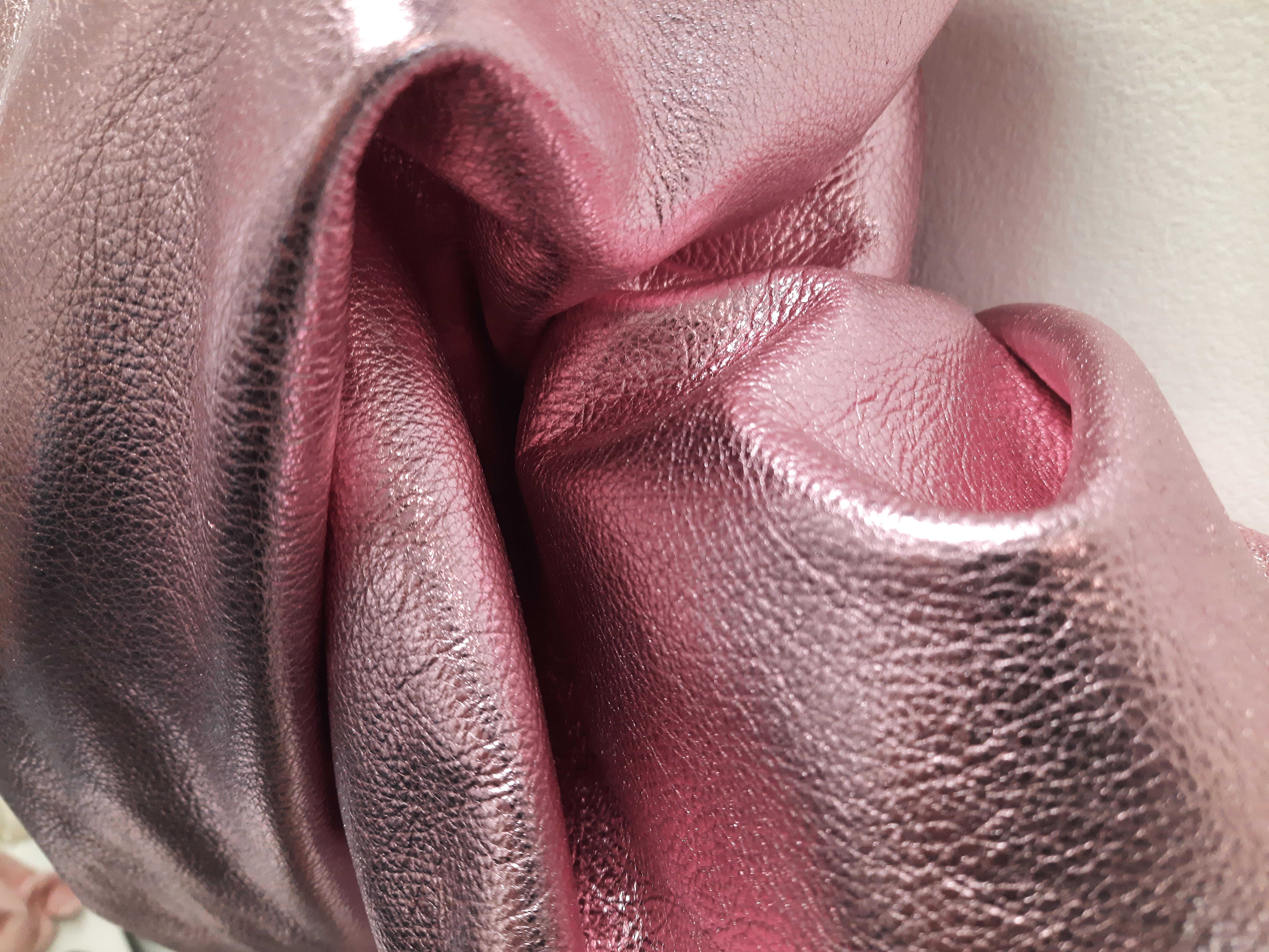 Drape 113 (light pink  folds rose pop slick metallic smooth wall sculpture art) - Sculpture by Ted VanCleave